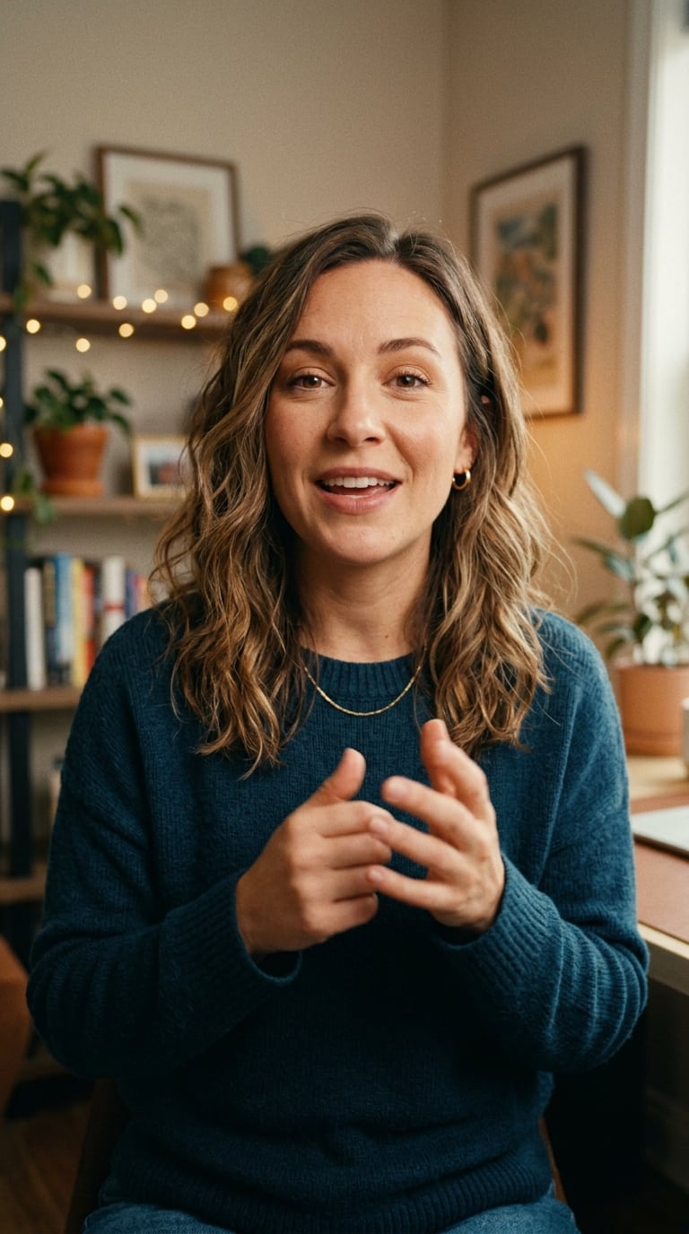 Content creator recording a short-form video